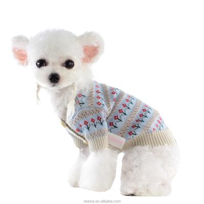 China Sustainable Pet Pattern Cartoon Winter Pet Clothes Sweater Coat Warm Sweater Cardigan For Dog for sale