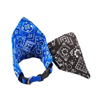 China Padded Floral Print Adjustable Dog Scarf Cotton Loop Triangle Pet Neck Collar Dog Bandana for sale