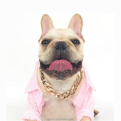 China Gold Color Dog Chain Necklace Dog Chain Jewelry Gold Dog Chain Decorative JEWELED Collar for sale