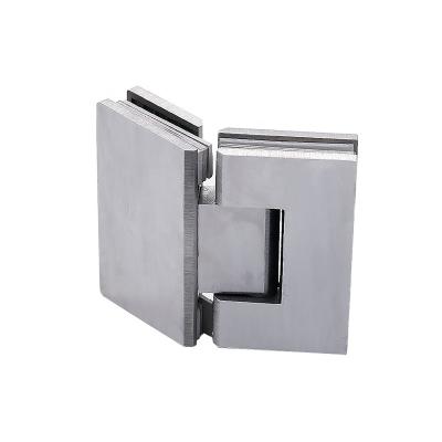 China Modern Glass Door Part Flange Clip Glass Shower Door Hinge Double 180 Degree Glass Hardware for sale