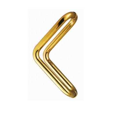 China Modern Stainless Steel Building Hardware 90 Degree Angle Door Pull Glass Handle With Screws for sale