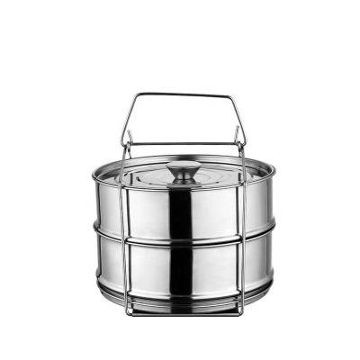 China Sustainable Commercial Stackable Vegetable Basket Steamer Cookware Insert Foldable Stainless Steel Food Set for sale