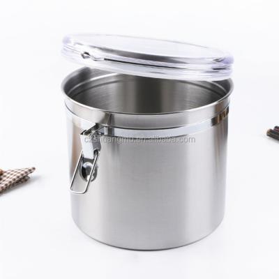 China Sustainable Large Manual Tea Coffee Canister Wholesales Stainless Steel for sale