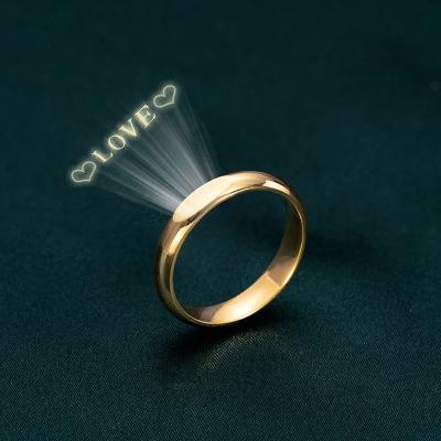 China YICAI Romantic 925 Sterling Silver Diffraction Projection Ring For Women Engagement Wedding Gift Love Letter Silver Ring for sale