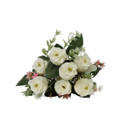 China Home 7 Heads Little Rose Artificial Flower Bouquet Home Table Centerpieces Wedding Decoration for sale