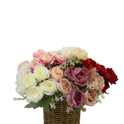 China 6 Heads Touch Natural High Quality Fake Flower Artificsl Silk Peony Bouquet Home Accessories Decoration for sale