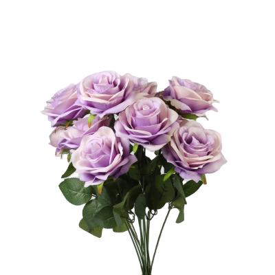 China Home Artificial Rose Flower Plants Decoration Artificial Wholesale Simulation Wedding Indoor Hotel Room Artificial Rose Decor for sale