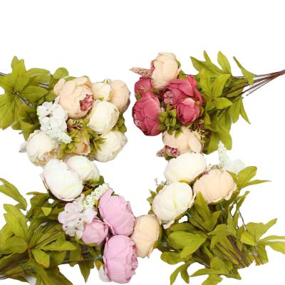 China Artificial Flower Wedding Silk Bouquet Home Decor Hydrangea Peony Decoration Table Centerpieces Plastic for sale