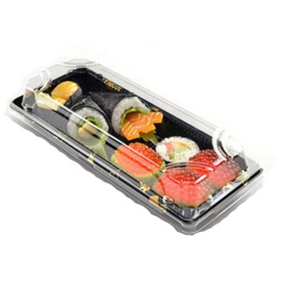 China Factory Wholesale Disposable/Environmental Price Cheap Plastic Sushi Packaging Box With Lid Plastic Take Away Sushi Container for sale