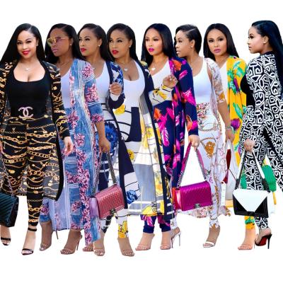 China 2021 QUICK DRY casual long sleeve QUICK DRY printed tights jacket cape plus size women two piece sets for sale