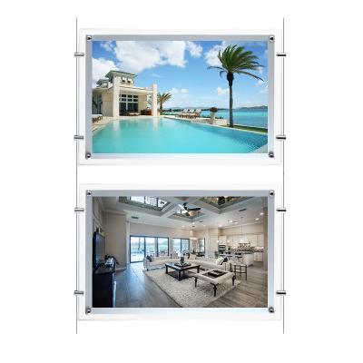 China Adertising Display A3 Or A4 Double Sided Real Estate Yard Sign Frames Hanging LED Light Box for sale