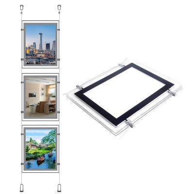 China 8.5X11 Inch LED Poster Frame Light Box Real Estate Decorative A4 Signs Window Hanging Crystal Window Display for sale