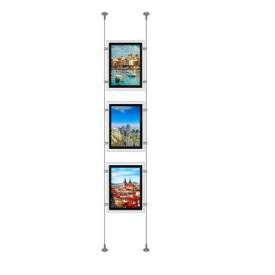 China 8.5X11 Inch LED Poster Frame Light Box Real Estate Decorative A4 Signs Window Crystal Hanging Real Estate Sign Holders (3pcs a row) for sale