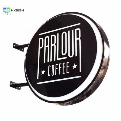 China Ad Display Double Sided Round Light Box Outdoor LED Sign Retail Advertising Display for sale