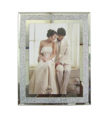 China Simplicity Modern Glitter Picture Frame Glass Crystal Diamond 5x7 4x6 Wedding Picture Frame for sale