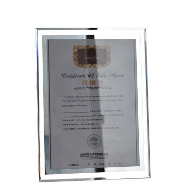 China Wholesale Modern Crystal Glass A4 Bilateral Transparent Creative Size Certificate Factory Simplicity Photo Desk Frame for sale