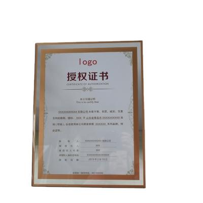 China Modern Simplicity Sale Like Hot Cakes A4 Certificate Crystal Glass Frame Home Decoration Gifts for sale