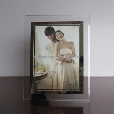 China Wholesale Gift Home Custom Logo Decoration Crystal Glass Picture Frames Classic Picture Frames For Wedding Photo Maker for sale