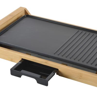 China Height Adjustable Bamboo In Door BBQ Electric Grill for sale