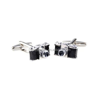 China Eco friendly Hot sale custom design Men's 3D Camera Cufflinks wholesale brass stainless steel cufflink for sale