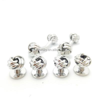 China Eco friendly Best quality Silver Twist 6 Button Set French Shirt Sleeve cufflinks Button for sale