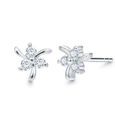 China TRENDY Classic Design 925 Sterling Silver Screw Diamond Moissanite Stud Earrings for sale