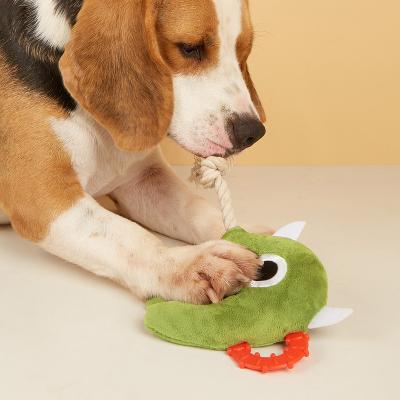 China Stocked Cartoon design pet dog interactive plush chew toy for sale