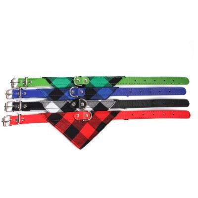 China Stocked checkered adjustable pet bandana neutral for sale