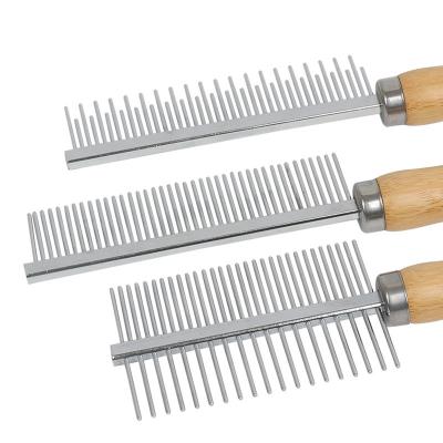 China Stocked detangling pet lice dog grooming comb with long short stainless steel for sale