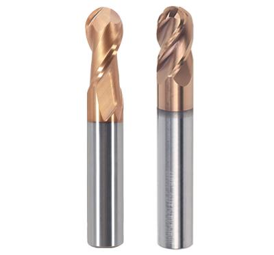 China Aluminum/Steel/JR Stainless Steel/SUS/S20C/Titanium Brass Solid Carbide Milling Cutter Carbide 2 Flute Ball Nose End Mill HRC55 for sale