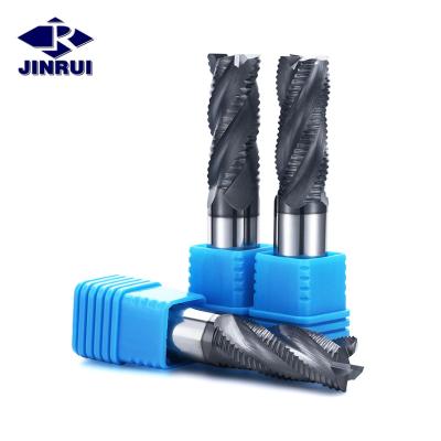 China JR Carbide 4 Flute Roughing End Mill CNC Solid Freza Milling Mass Steel Cutter for sale