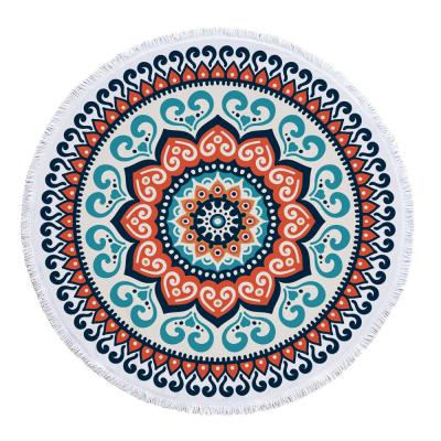 China Factory direct sale hypoallergenic all kinds of tassel pattern round beach towel, superfine fiber beach towel can be customized for sale