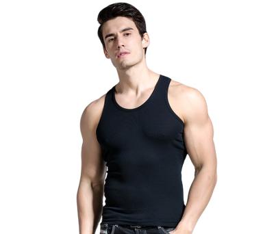 China QUICK DRY Custom Logo Men's White 100% Cotton Fitness Tank Tops Men Undershirts for sale