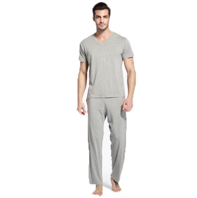 China 2022 Casual Men's Sleepwear Shorts Sleeve Pajamas Set QUICK DRY New Bamboo Men's Pajamas for sale