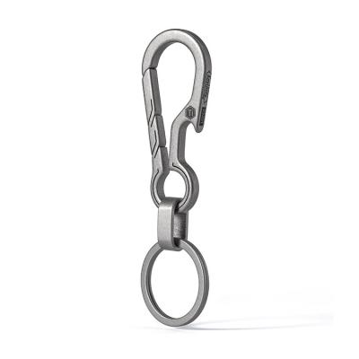 China Hot SaleTitanium Tc4 Carabiner / Key Ring Camping Hook /kettle Metal Chain Buckle for sale