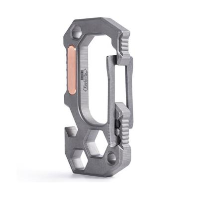 China TC4 Titanium Alloy Manufacturer Titanium Alloy Multifunctional Carabiner Clip With Wrench for sale