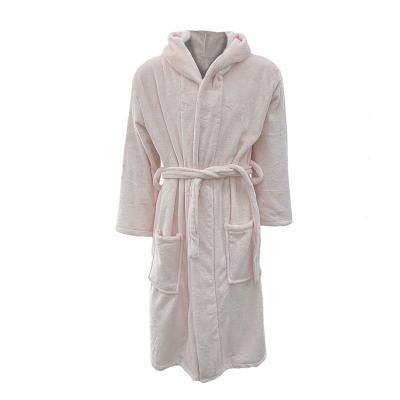 China Absorb Water Custom Wholesale White Solid Color Robe Thicken Long Sleeves Shear Winter Couple Unisex Bathrobe for sale