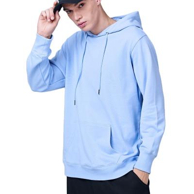 China Custom Made Anti-wrinkle Men's Soft Embroidery Casual Loose Casual Hoodie and Cotton Comfortable High Quality Pure Pure Color for sale