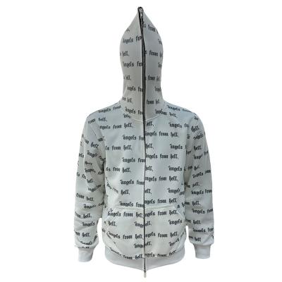 China Anti-wrinkle Spring Custom Mens Cotton Full Face Zip Up Hoodie All Over Print Sweatshirt Streetwear Full Letter Printing Casual Hoodies for sale