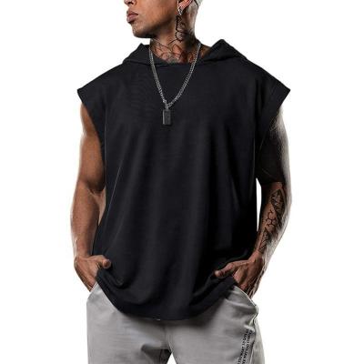 China New Autumn Exercise Vest Oversized Cotton Sleeveless Anti-Wrinkle Skin-Friendly And Comfortable Cotton Men's With Hoodie for sale