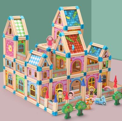 China Educational wooden construction toy of educational building for children for sale