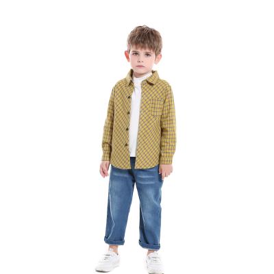 China ENGLAND STYLE Kid Boys Plaid Shirt T-shirt Spring Autumn 3 In 1 Set for sale