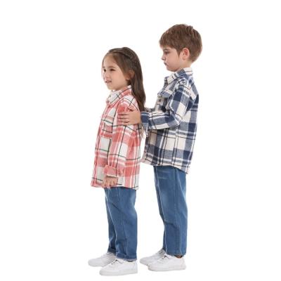 China Baby Toddler Girls and Boys Cotton Plaid Shirt Jackets Viable Kids Spring Autumn Fashion Outwear Clothes for sale