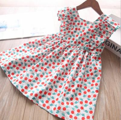 China 2021 Kids Girl Breathable Ruffle Sleeve Cotton Princess 100% Summer Dress for sale