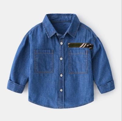 China 100% Cotton Sustainable Jeans Kid Boy Shirt Material Kids Spring Autumn Top Clothings for sale