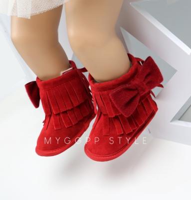 China 2020 Newborn Baby Soft Unique Winter Breathable Boots 0-1 Years Old Toddler Shoes With Bow Design for sale