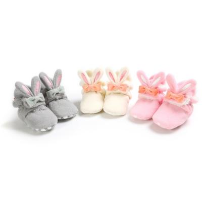 China Breathable Toddler Shoes Newborn Baby Soft Unique Winter Boots 0-1 Years Rabbit Design for sale