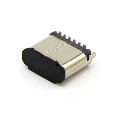 China Fonnector 6 Pin Vertical SMT Type C Female Vertical C Connector USb Top Mount H=6.8mm for sale