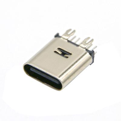 China USb Horizontal C Female Connector 14 Circuits Vertical Through Hole Type C USB Connector for sale