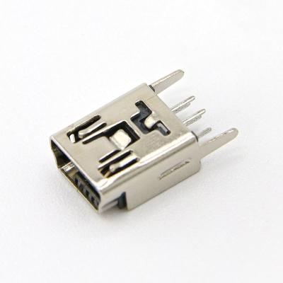 China Vertical MINI USB Connector Female 5 Pin DIP MINI USB Socket MINI USB 2.0 Receptacle Connector 180 DegreeFor Charging for sale